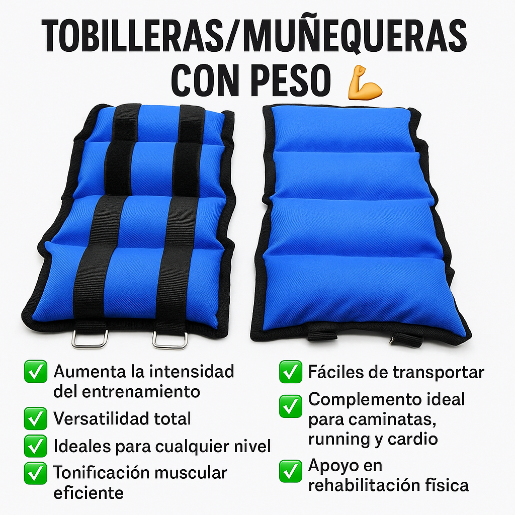 "Fortalece tu cuerpo desde casa con nuestras pesas 5kg para tobillos y muñecas"