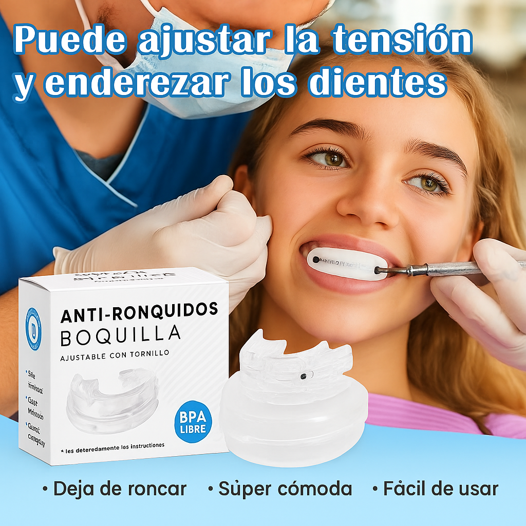 Di Adiós a los Ronquidos Boquilla Ajustable con Protección Anti bruxismo