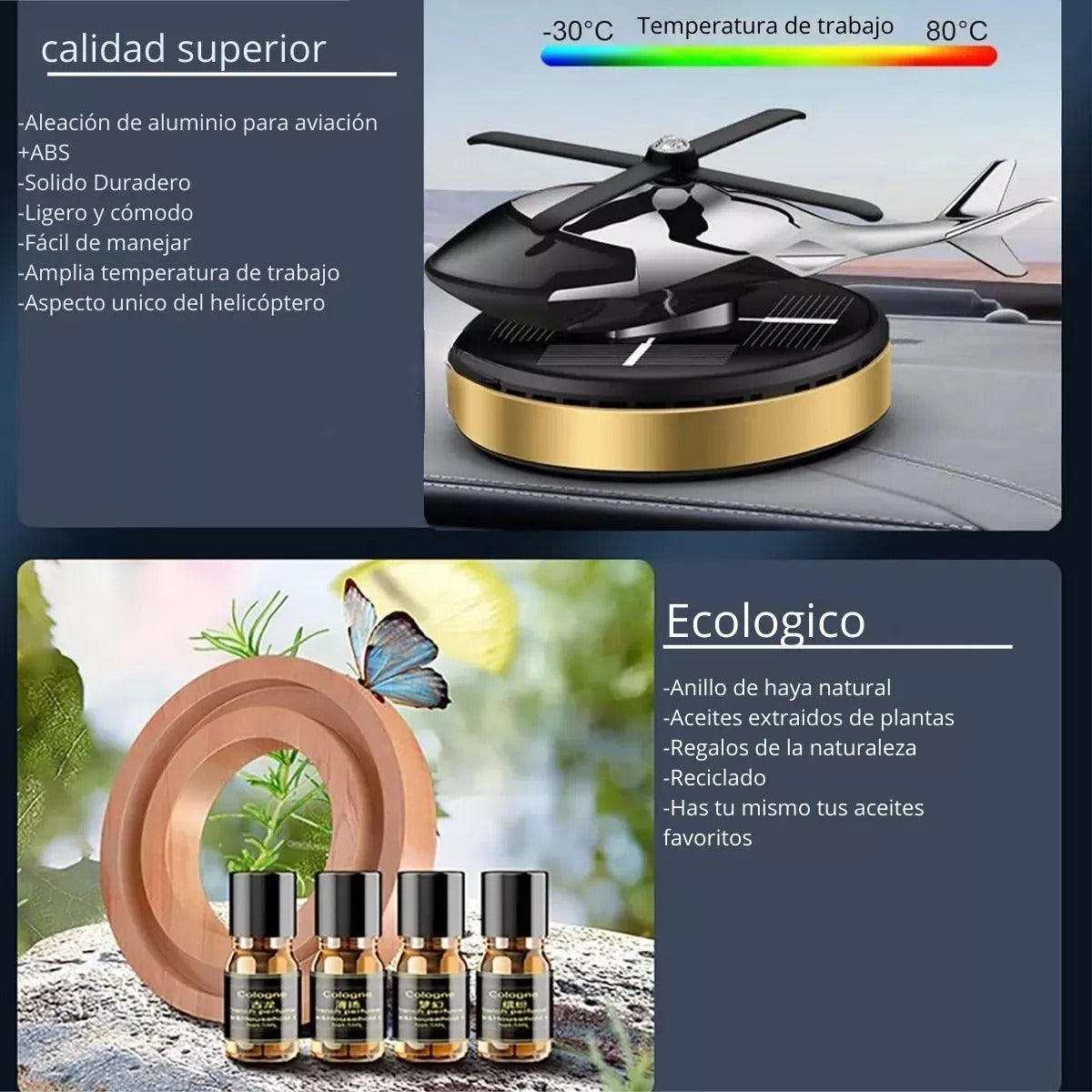 🚁 Aromatizador Solar en Forma de Helicóptero: Purifica y Decora tu Vehículo