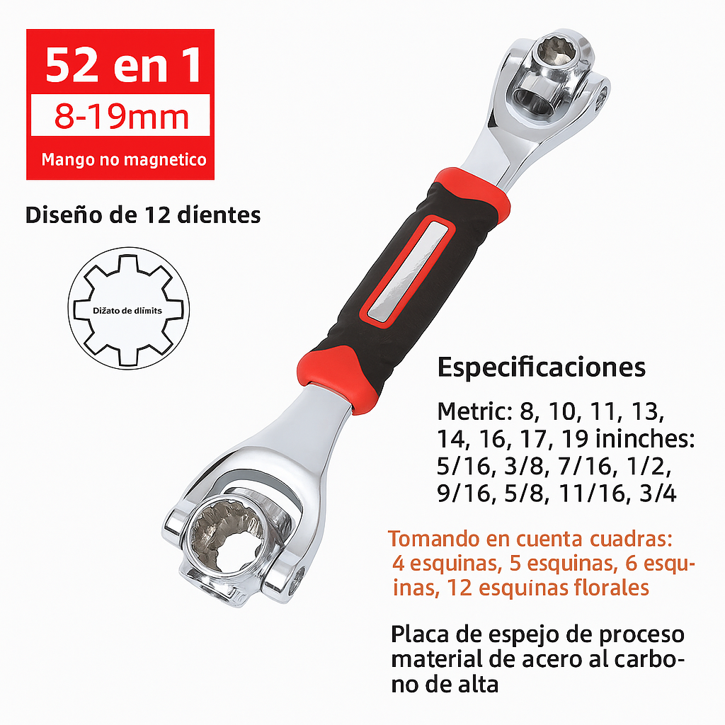 🔧 Llave 48 en 1: Ahorra espacio y repara todo con una sola herramienta