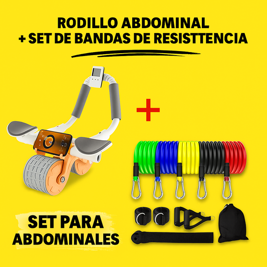 🔥 Fortalece tu Cuerpo en Casa: Rodillo Abdominal + Bandas de Resistencia Incluidas 🔥