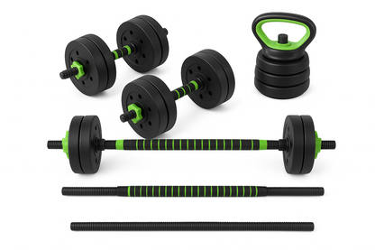 “Set 4-en-1: Ahorra Espacio y Entrena Todo el Cuerpo en Casa”