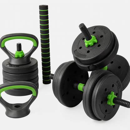 “Set 4-en-1: Ahorra Espacio y Entrena Todo el Cuerpo en Casa”