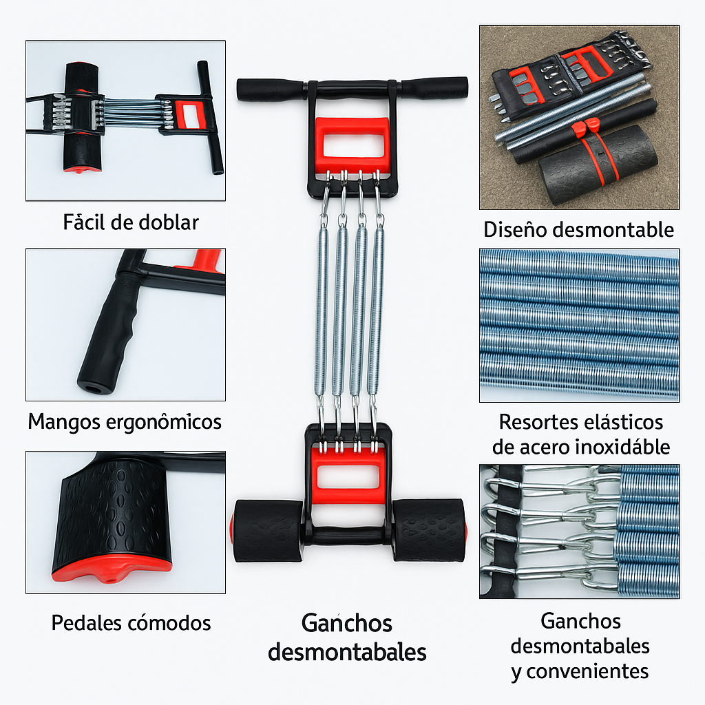 Ejercitador de Resorte Multifuncional – Fortalece Todo tu Cuerpo desde Casa