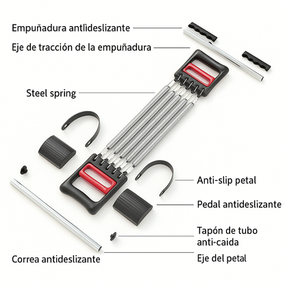 Ejercitador de Resorte Multifuncional – Fortalece Todo tu Cuerpo desde Casa