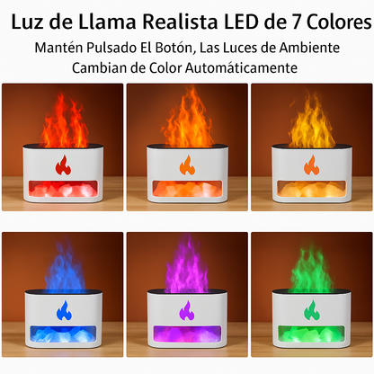 "Humidificador con Efecto Llama, Relajación y Estilo en un Solo Dispositivo"