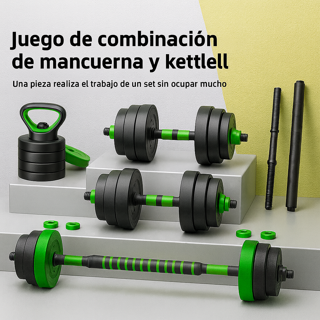 “Set 4-en-1: Ahorra Espacio y Entrena Todo el Cuerpo en Casa”