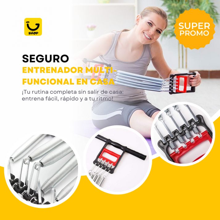 Ejercitador de Resorte Multifuncional – Fortalece Todo tu Cuerpo desde Casa