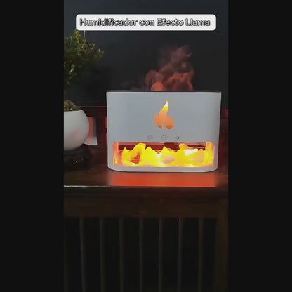 "Humidificador con Efecto Llama, Relajación y Estilo en un Solo Dispositivo"